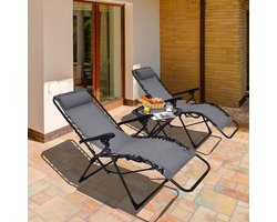 SET VAN 3 ligbed tuinstoelr tuin achtertuin balkon, terras, zwembad luxe comfort set tuinstoel
