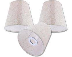Set van 3 mini lampenkapjes van linnen voor kroonluchters, 3-inch x 5-inch x 5.5-inch, ideaal voor sfeerverlichting en interieurdecoratie