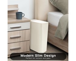 Set van 3 mini-s voor badkamer met pop-up deksel, 10 l, moderne afvalemmer, prullenmand, trash bak, afvalmand geschikt voor slaapkamer, woonkamer, keuken, toilet, kantoor (zwart,