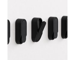 Set Van 3 Opvouwbare Wandhaken Zwart Kapstok Haak - Luxe Minimalistische Inklapbare Wandhanger Voor Jas Tas Sleutel Handdoek - Ruimtebesparende Design Wandhaak Met Schroeven Voor Hal Badkamer Slaapkamer - Zwart
