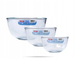 Set van 3 Ovenvaste Glazen Schalen Rond - 14cm, 17cm, 20cm