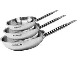 Set van 3 pannen 20 24 en 28 cm in roestvrij staal Fackelmann Eterna