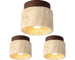 Set van 3 Plafondlamp Modern Creativiteit Plafondlamp Wabi-Stijl voor Woonkamer Keuken Slaapkamer Walnotenhout
