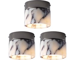 Set van 3 Plafondlamp Moderne Marmer Plafonniere LED 7W voor Woonkamer Slaapkamer Eetkamer