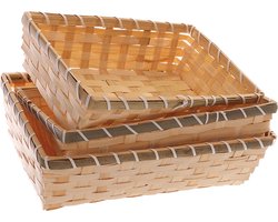 Set van 3 Rieten Broodmanden - Perfect voor Geschenkverpakkingen, Presentaties en Decoratie