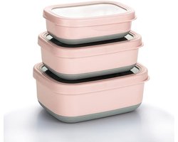 Set van 3 Roestvrijstalen Lunchboxen Lekdicht & Antislip