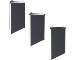 Set van 3 rolgordijnen L 125 x H 225 cm voor pergola Grijs Antraciet