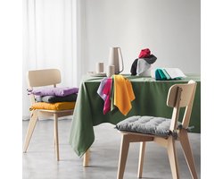 Set van 3 ronde katoenen servetten 40x40 cm in eendenblauw - Gemaakt van gerecycled materiaal