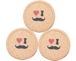 Set van 3 ronde kurken onderzetters van 10 cm - Bescherming voor meubels, vochtabsorberend en hittebestendig