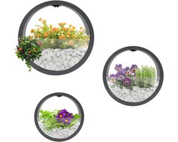 Set van 3 Ronde Wandpotten voor Binnen en Buiten Planten