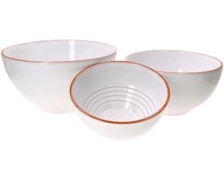 Set van 3 saladeschalen wol 17,5cm S + 20,5cm M + 24cm L wit - 1830/17,5 + 1831/20,5 + 1832/24