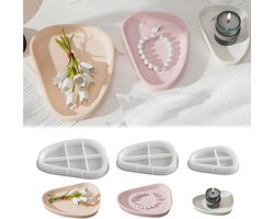 Set van 3 Siliconen Mallen - Rond Driehoekige Tray - Sieraden Kom - Onderzetter - Epoxy Hars Mallen voor DIY Projecten - Decoratieve Tray voor Hars en Beton