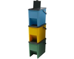 Set van 3 stapelbare afvalbakken 60L BERGEN