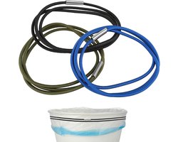 Set van 3 - Trash Can Straps - Geschikt voor 13 tot 30 Gallon Prullenbak - Elastische Bands - Duurzame Rubber Bands - Verstelbare Grote Kleurrijke Kattenbak Touwen met Sterke Elasticiteit - Zakhouder