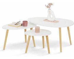 Set van 3 uittrekbare salontafels Gaia gelakt Scandinavisch wit