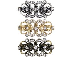 Set van 3 - Vintage sjaalclip - Vestgesp - Damesvestgesp - Vestspeld - Gebreid jasje - Jurk - Jasje - Antislip sluitingsgesp - Klassieke vestgesp - Met haaksluiting