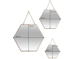 Set van 3 Wandspiegels Lela Goud