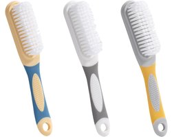 Set van 3 zachte schoen- en kledingborstels - Comfortabele textielborstel van hoge kwaliteit voor plastic en natuurlijke vezels.