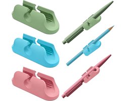 Set van 3 zelfklevende penhouders van silicone, flexibele desk organizer en markerclip voor kantoor, bureau en whiteboardgebruik.