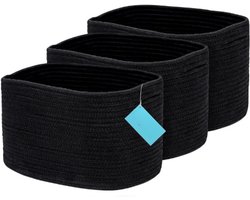Set Van 3 Zwarte Opbergboxen – Badkamer En Kleding Organizer – Stijlvolle Mandjes Voor Thuis