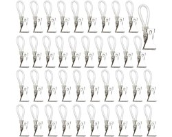 Set van 30 metalen handdoekclips voor keuken en badkamer, ideaal voor theedoeken en handdoeken, wit