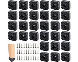 Set van 30 vierkante rubberen doppen voor meubels, geschikt voor stoelen, tafels en banken (22 x 22 x 9mm)