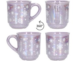 Set van 36 glühwein mokken BRILLANT paars met kerstdecoratie 0,2 liter gekalibreerd