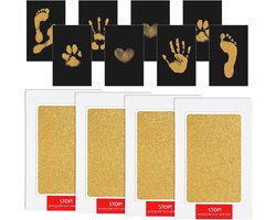 Set van 4 Baby Hand- en Voetafdrukken - Stempelpad in Goud - Perfect voor Babyprints en Huisdierafdrukken