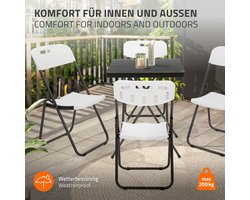 Set van 4 balkonstoelen opvouwbaar kunststof wit bistrostoel tuinstoel