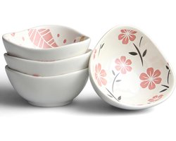 Set van 4 bijgerechtenkommen: witte keramische dipsauskommen, kleine dipsauskommen en kruidenkommen, geschikt voor snacks, ketchup, azijn, barbecuesaus en feestmaaltijden