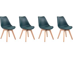 Set van 4 blauwe NORA Scandinavische stoelen met kussen