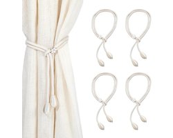 Set van 4 Boho Gordijnhouders van Katoen, Handgeweven Gordijnaccessoires voor Woonkamer en Kantoor Decoratie