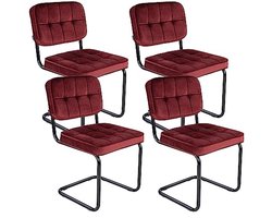 Set van 4 Buisframe Stoelen - Rood