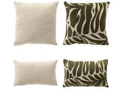 Set van 4 Buitenkussens - Luxe outdoor sierkussens - Dutch Decor - Eden - Julio - 45x45 cm - 30x50 cm - inclusief binnenkussens