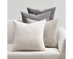 Set van 4 Corduroy Kussenslopen 40 x 40 cm in Gradiënt Kleur, Decoratieve Kussens voor Bank, Slaapkamer en Woonkamer