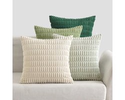 Set van 4 Decoratieve Bankkussens - Moderne Kussenslopen 40 x 40 cm - Zachte Decoratieve Kussens voor Woonkamer, Bank, Slaapkamer - Groen