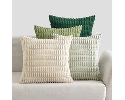 Set van 4 Decoratieve Bankkussens - Moderne Kussenslopen 40 x 40 cm - Zachte Decoratieve Kussens voor Woonkamer, Bank, Slaapkamer - Groen