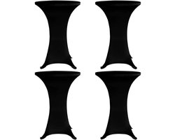 Set van 4 Doorzichtige Stretch Tafelhoezen voor Bartafels & Receptie Tafels - Zwart