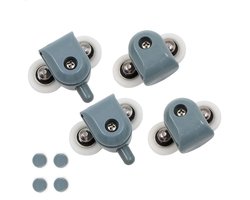 Set van 4 Douchedeur Rollen met 25mm Dubbele Wielen voor Glazen Douchecabines en Schuifdeuren - Duurzame Deuroplossingen voor Glad en Stil Bewegen