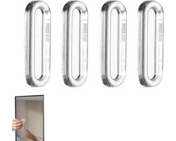 Set van 4 Duidelijke PU Lijm Ingebouwde Vingerhandgrepen - Ovalen Handgrepen voor Glazen Deuren, Ramen, Lades en Kasten met Eenvoudige Installatie