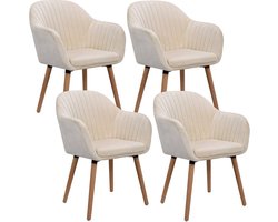 Set van 4 eetkamerstoelen - fluwelen stoelen - comfortabele zitting - ergonomisch ontwerp, duurzame constructie, eenvoudige montage - 81 cm x 40 cm x 40 cm