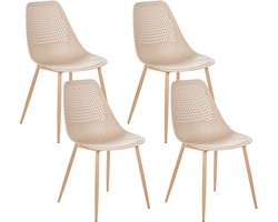 Set van 4 eetkamerstoelen HAZELTON Beige
