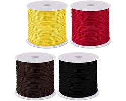 Set van 4 Elastische Rubber Koorden van 1 mm x 28 m in Diverse Kleuren voor DIY Sieraden, Kettingen en Armbanden