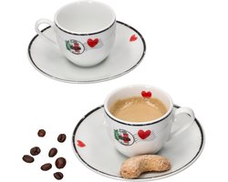 Set van 4 espressokopjes + schotel Caffee Amore - 412840
