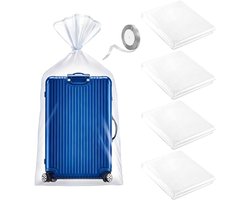 Set van 4 Extra Grote Transparante Plastic Opbergzakken, 100 x 150 cm, Herbruikbaar en Waterdicht voor Kleding, Luggage en Meubels