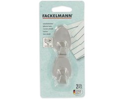Set van 4 Fackelmann Tecno roestvrijstalen klevende wandhaken