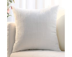 Set van 4 flanellen kussenhoezen van 40 x 40 cm voor woonkamer, kinderkamer, slaapkamer, elegant, modern, zacht, beige