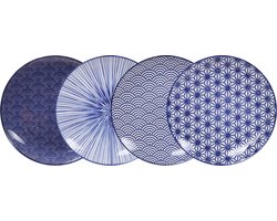 Set van 4 gebaksborden - 16 cm. - Nippon Blue - Tokyo Design Studio
