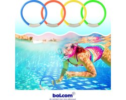 Set van 4 gekleurde duikringen - Zwembad speelgoed - Opduikringen - Zwemspeelgoed - Vakantie Speelgoed Duiken Opduiken