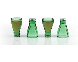 Set van 4 Gerecyclede Drinkglazen in Cadeaubox - Groen Glas en Metaal